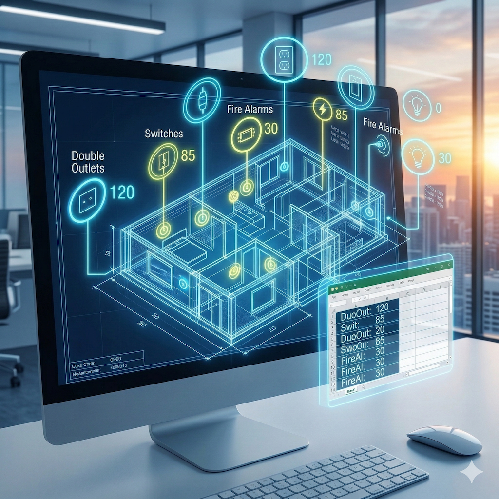 【電気設備工事】コンセント・スイッチの拾い出しをAIで自動化!部材リスト作成の工数を9割削減する方法