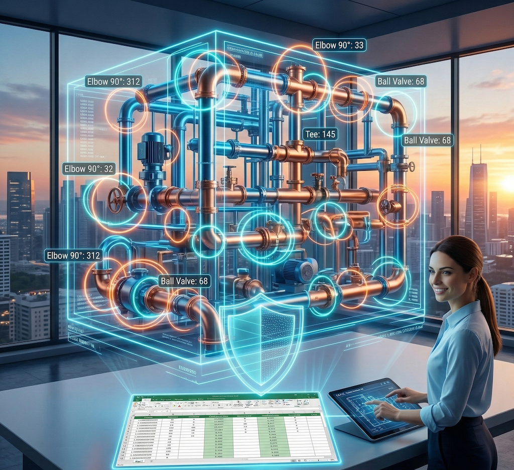 配管・継手の拾い出しソフト比較|AIによる部材カウントが専門工事業の利益率を変える